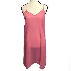 Anthropologie Postmark Womens Sheer Slip Dress Size 4 Pink Lingerie Cover Up